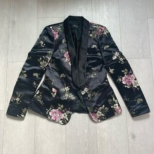 Zara Jacquard Floral Suit Jacket Sz Small